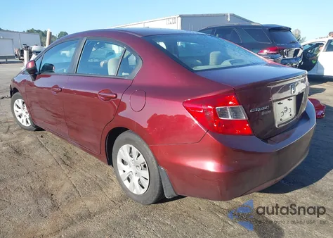 2012 Honda Civic Lx z USA, uszkodzony, nr VIN 19XFB2F52CE079508